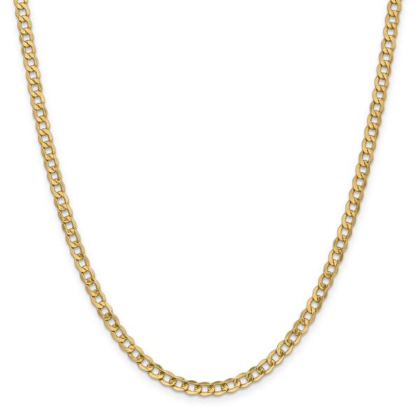 Mens Gold Classics(tm) 4.3mm. 14kt. Semi Solid Curb Link Necklace