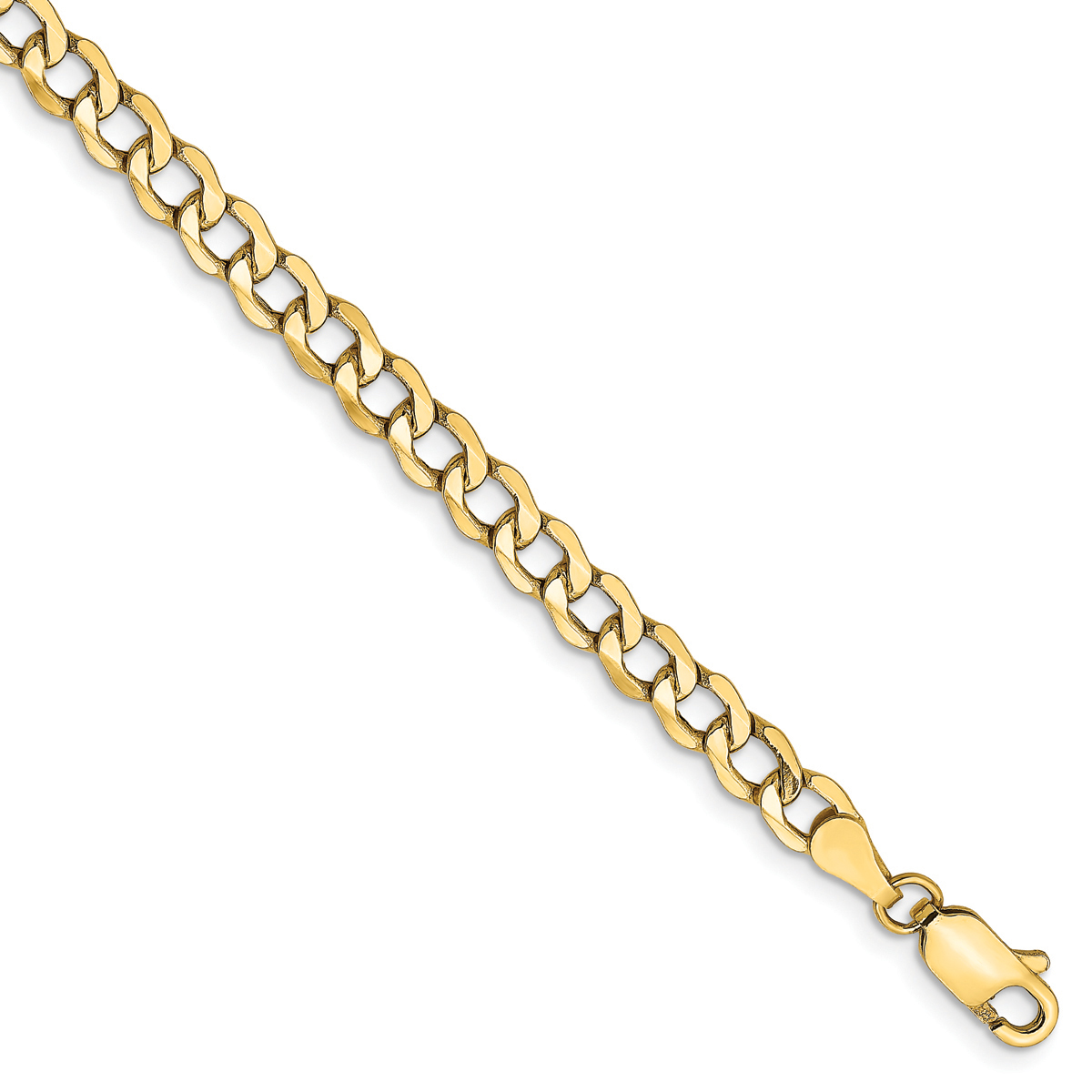 Mens Gold Classics(tm) 4.3mm. 14kt. Semi Solid Curb Link Necklace
