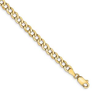 Mens Gold Classics(tm) 4.3mm. 14kt. Semi Solid Curb Link Necklace alternate view