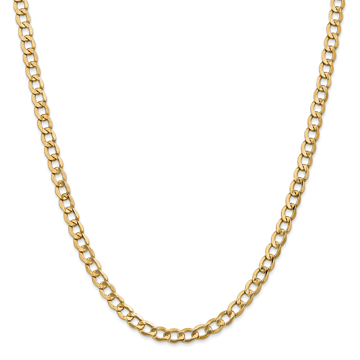 Mens Gold Classics(tm) 5.25mm. 14kt. Semi Solid Curb Link Necklace