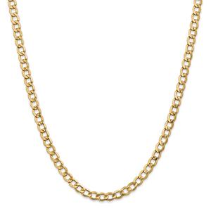 Mens Gold Classics(tm) 5.25mm. 14kt. Semi Solid Curb Link Necklace