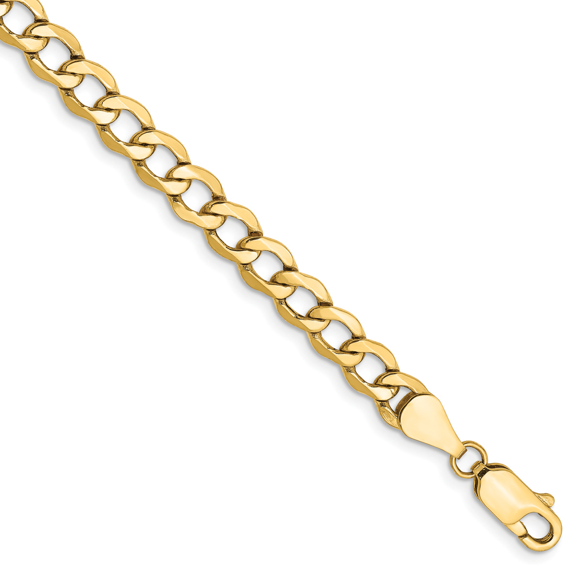 Mens Gold Classics(tm) 5.25mm. 14kt. Semi Solid Curb Link Necklace
