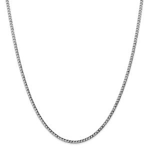 Gold Classics(tm) 2.5mm. White Gold Semi Solid Curb Necklace