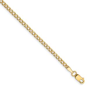 Unisex Gold Classics(tm) 2.5mm. 14kt. Semi Solid Curb Link Necklace alternate view
