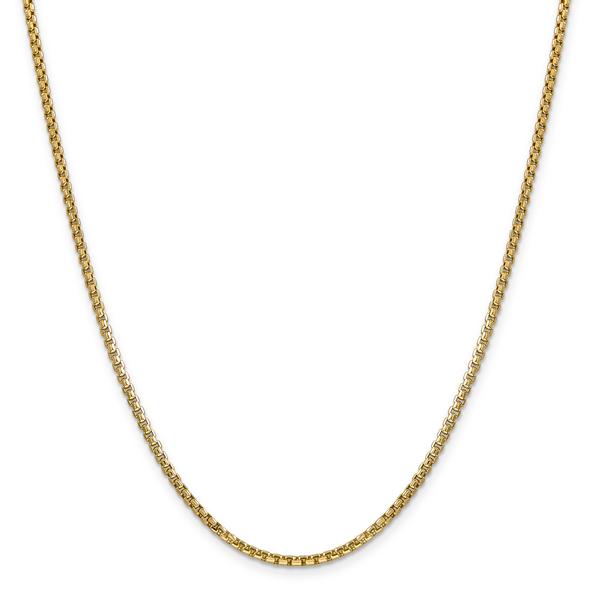 Gold Classics(tm) 2.45mm. Semi-Solid Round Box Chain Necklace