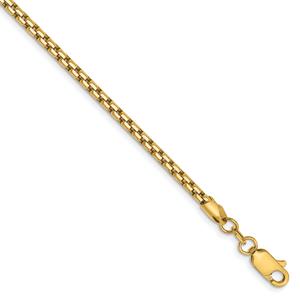 Gold Classics(tm) 2.45mm. Semi-Solid Round Box Chain Necklace alternate view