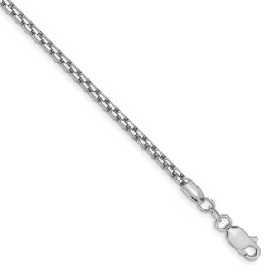 Gold Classics(tm) 2.45mm. White Gold Semi-Solid Box Necklace alternate view
