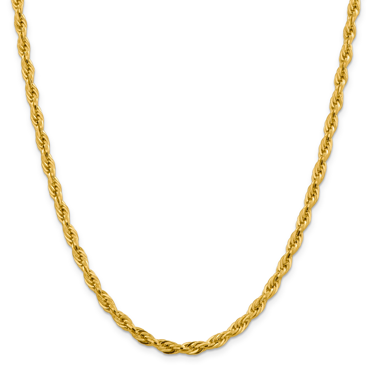 Unisex Gold Classics(tm) 4.75mm.14kt. Semi Solid Rope Chain Necklace