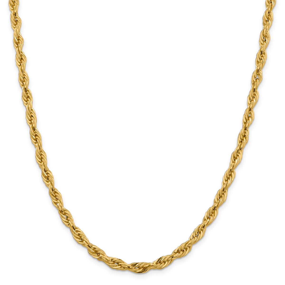Mens Gold Classics(tm) 5.4mm. 14kt. Semi Solid Rope Chain Necklace