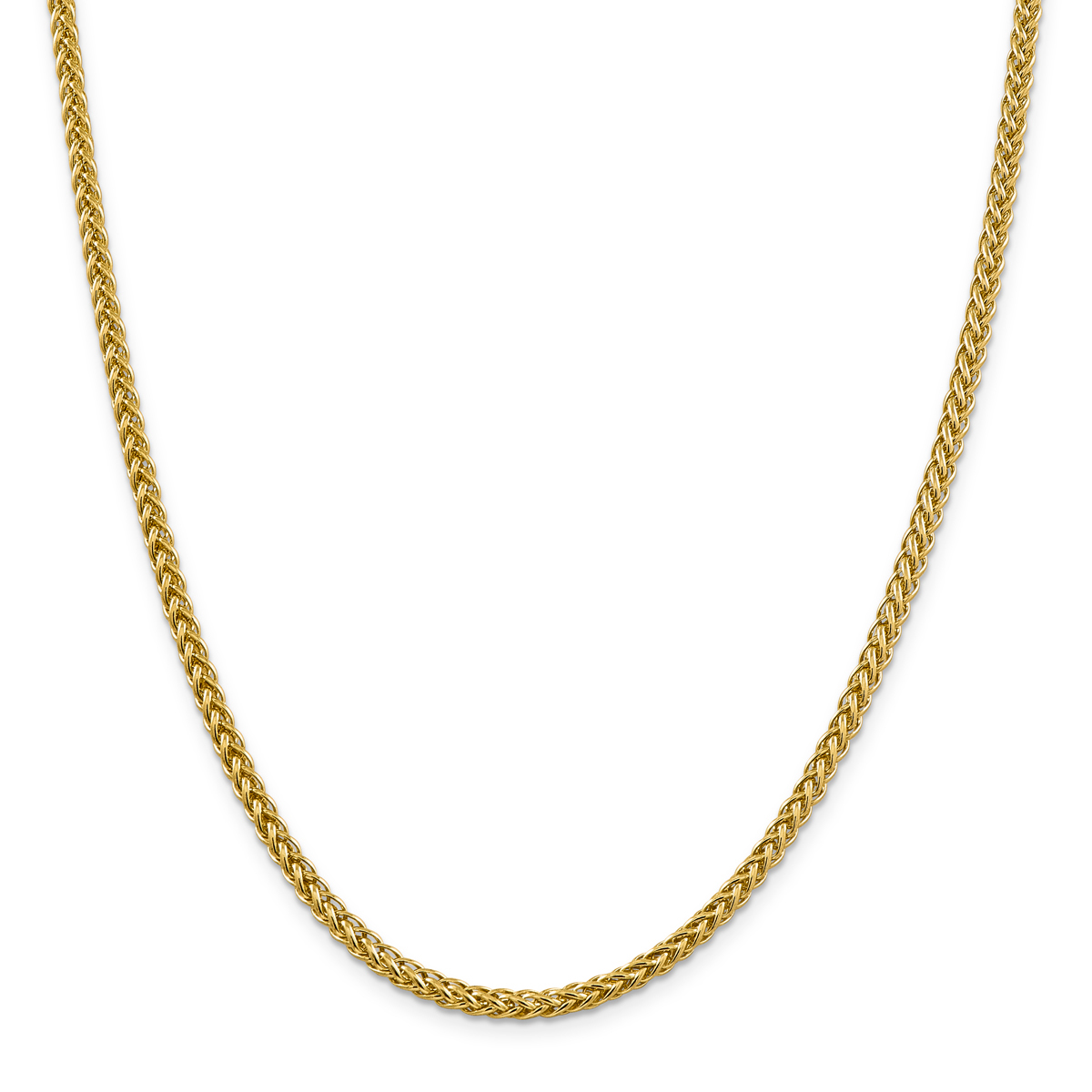 Mens Gold Classics(tm) 4.30mm.14kt. Semi-Solid 3-Wire Wheat Necklace