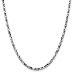 Mens Gold Classics(tm) 4.30mm.14kt. White Gold 3-Wire Wheat Necklace
