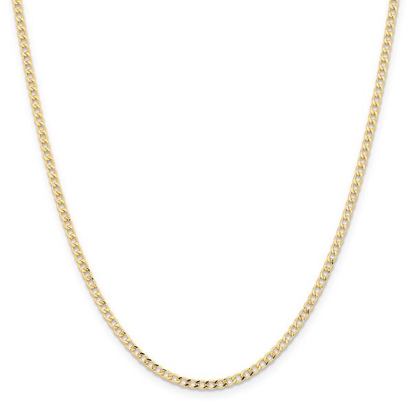 Unisex Gold Classics(tm) 2.85mm. 14kt. Semi Solid Curb Link Necklace