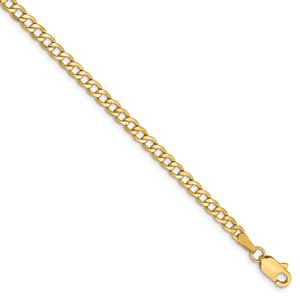 Unisex Gold Classics(tm) 2.85mm. 14kt. Semi Solid Curb Link Necklace alternate view