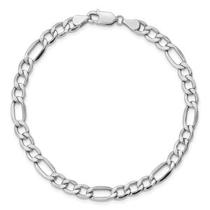 Gold Classics(tm) 5.75mm. 14kt. White Gold Semi Figaro Necklace alternate view