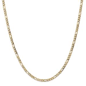 Unisex Gold Classics(tm)3.5mm.14kt. Semi Solid Figaro Chain Necklace