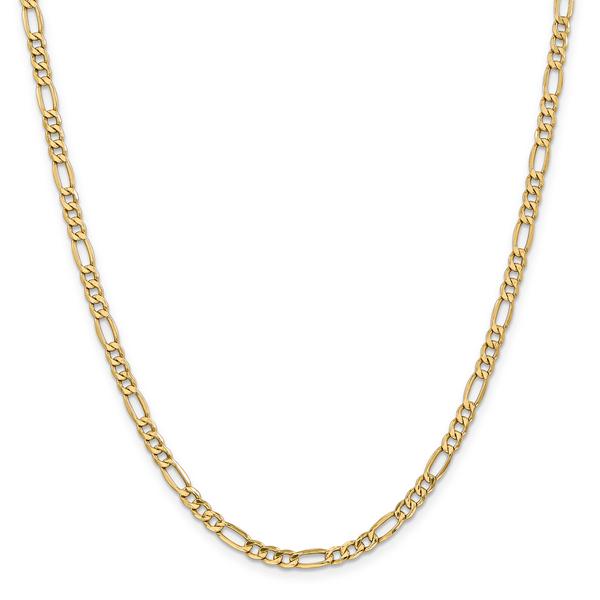 Mens Gold Classics(tm)4.40mm. 14kt. Semi Solid Figaro Chain Necklace
