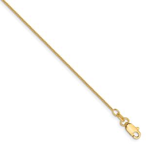 Unisex Gold Classics(tm) .7mm. 14kt. Gold Box Chain 14in. Necklace alternate view