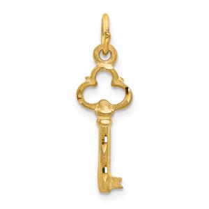 Gold Classics(tm) 14kt. Polished Diamond Cut 3D Key Charm