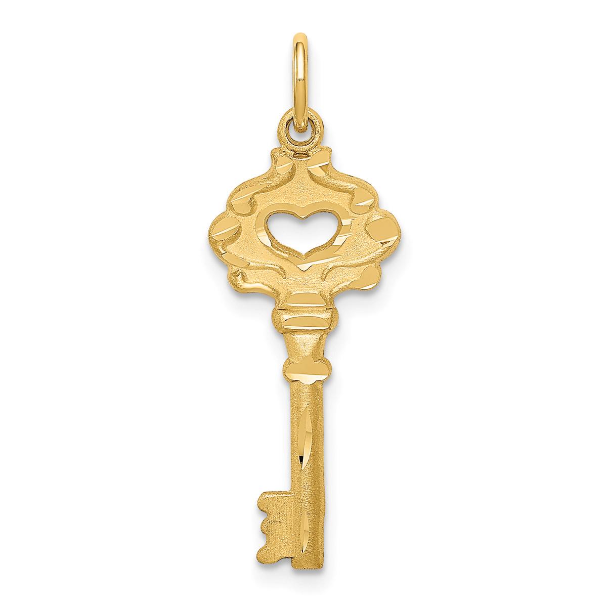 Gold Classics(tm) 14kt. Polished Fancy Edge Key Charm