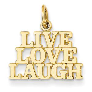 Gold Classics(tm) 14kt. Gold Live Love Laugh Charm