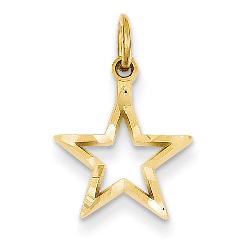 Gold Classics(tm) 14kt. Gold Diamond Cut Star Charm