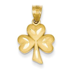 Gold Classics(tm) 14kt. Diamond Cut Shamrock Pendant