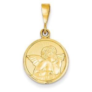 Unisex Gold Classics(tm) 14kt. Polished Raphael Angel Pendant