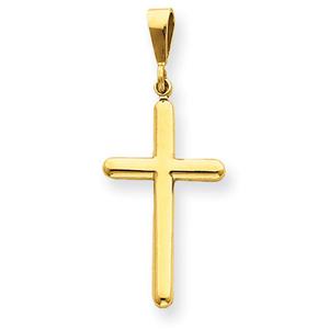 Unisex Gold Classics(tm) 14kt. Yellow Gold Round Cross Pendant