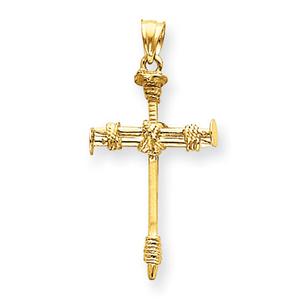 Unisex Gold Classics(tm) 14kt. Polished Nail Cross Pendant
