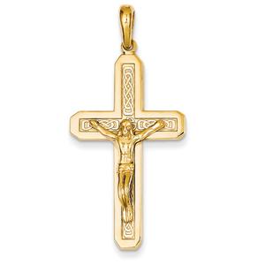 Unisex Gold Classics(tm) 14kt. Yellow Gold Polished Crucifix Pendant