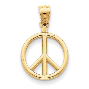 Gold Classics(tm) 14kt. Gold Polished Peace Sign Charm