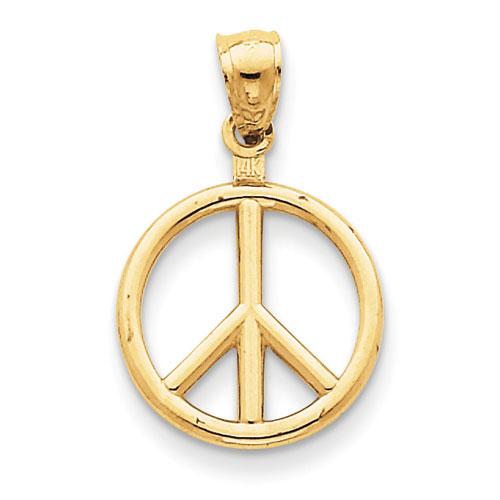 Gold Classics(tm) 14kt. Gold Polished Peace Sign Charm