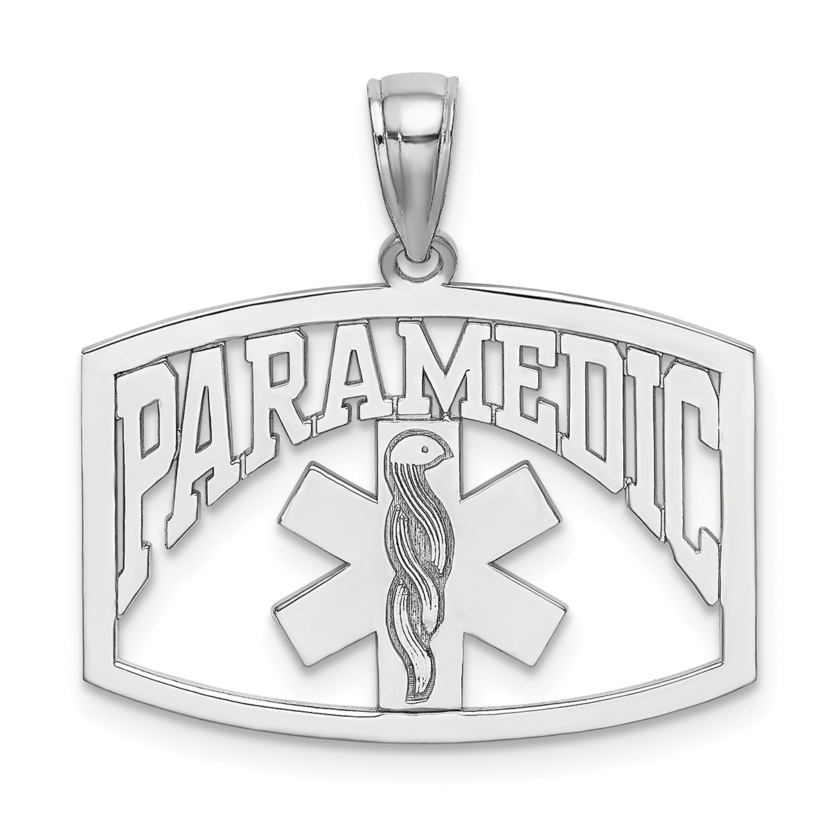 Unisex Gold Classics(tm) 14kt. White Gold Paramedic Pendant