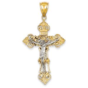 Gold Classics(tm) 14kt. INRI Fleur De Lis Crucifix