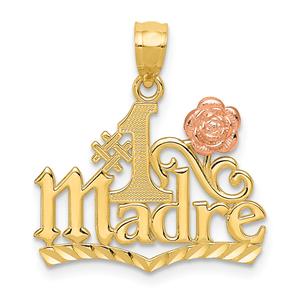 Gold Classics(tm) 14kt. Yellow & Rose Gold #1 MADRE Pendant