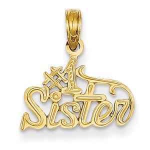 Gold Classics(tm) 14kt. Yellow Gold  #1 Sister Pendant