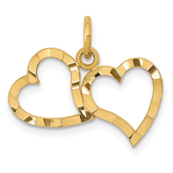 Gold Classics(tm) 14kt. Polished Double Heart Pendant