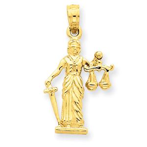 Gold Classics(tm) 14kt. 3-D Lady of Justice Pendant