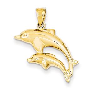 Gold Classics(tm) 14kt. Dolphin Pair Pendant