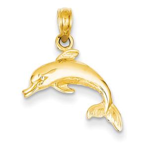 Gold Classics(tm) 14kt. Jumping Dolphin Pendant