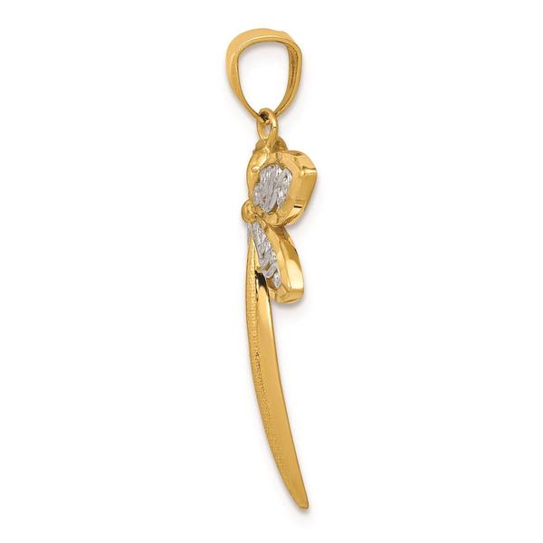 Gold Classics(tm) 14kt. Gold with Rhodium Dragonfly Pendant alternate view