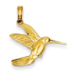 Gold Classics(tm) 14kt. Hummingbird in Flight Pendant