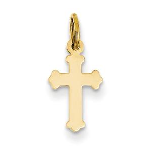 Gold Classics(tm) Yellow Gold Mini Polished Cross Charm
