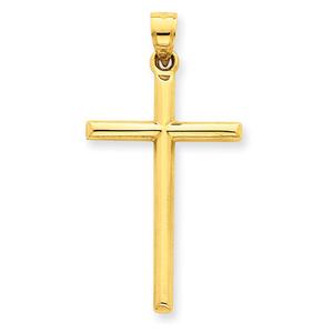 Unisex Gold Classics(tm) 14kt. Yellow Gold Polished Hollow Cross