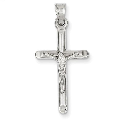 Unisex Gold Classics(tm) White Gold Crucifix Pendant
