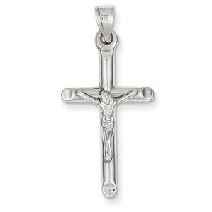 Unisex Gold Classics(tm) White Gold Crucifix Pendant