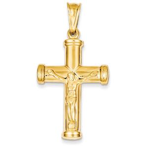 Unisex Gold Classics(tm) Yellow Gold Reversible Cross Pendant