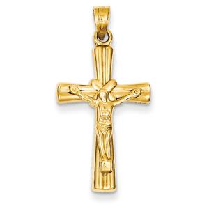 Unisex Gold Classics(tm) Yellow Gold Reversible Crucifix Cross