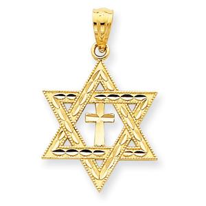 Unisex Gold Classics(tm) 14kt. Diamond Cut Star of David Pendant