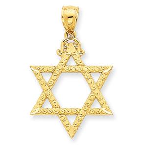 Unisex Gold Classics(tm) Yellow Gold Star of David Pendant
